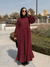 Ruffle Collar Maxi Dress - Burgundy NUVIRA