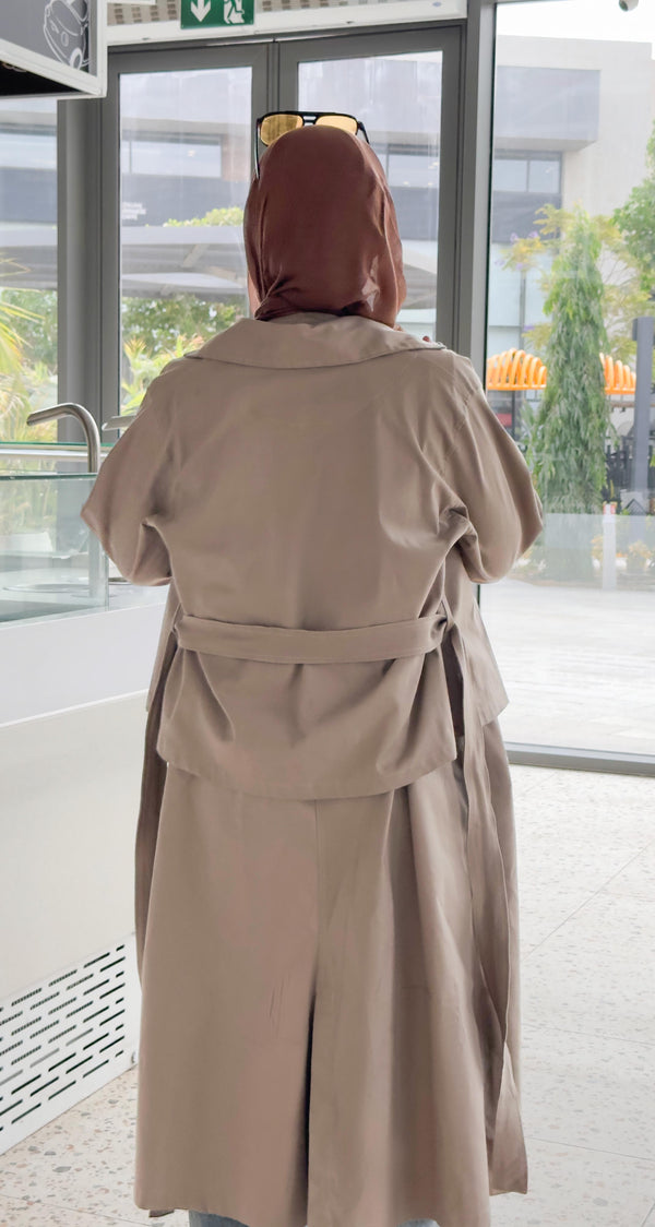 Premium Gabardine Modular Coat – Beige