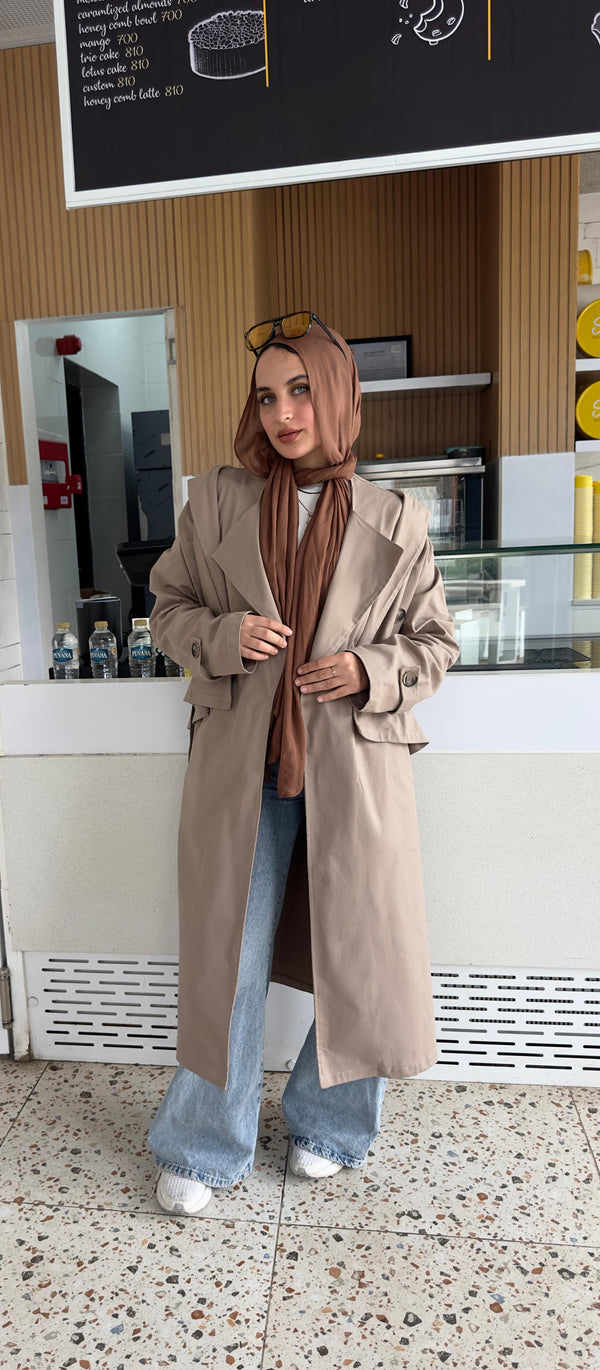 Premium Gabardine Modular Coat – Beige