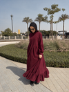 Ruffle Collar Maxi Dress - Burgundy NUVIRA