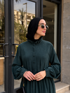 Ruffle Collar Maxi Dress - `deep Teal NUVIRA