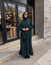 Ruffle Collar Maxi Dress - `deep Teal NUVIRA