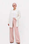 White Embroidered Drawstring Blouse