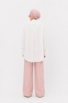White Embroidered Drawstring Blouse