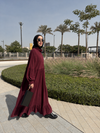 Ruffle Collar Maxi Dress - Burgundy NUVIRA
