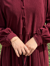 Ruffle Collar Maxi Dress - Burgundy NUVIRA