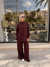 Relaxed Fit Two Piece Set - Burgundy NUVIRA