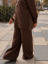 HIGH NECK WIDE LEG SET - BROWN NUVIRA