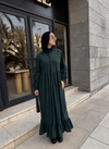 Ruffle Collar Maxi Dress - `deep Teal NUVIRA