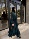 Ruffle Collar Maxi Dress - `deep Teal NUVIRA