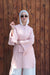 Striped Flare-Sleeve Modest Tunic-Pastel Pink