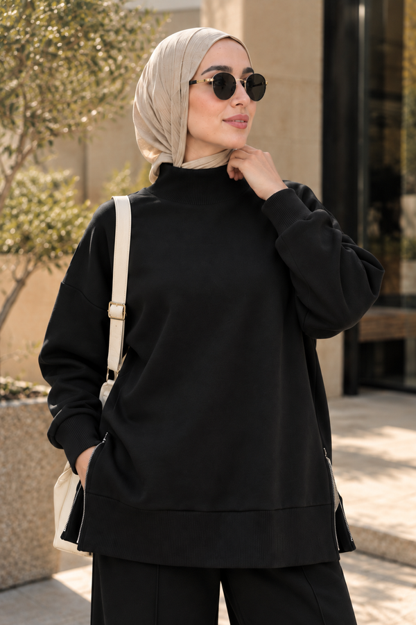 Relaxed Fit Two Piece Set - Black NUVIRA