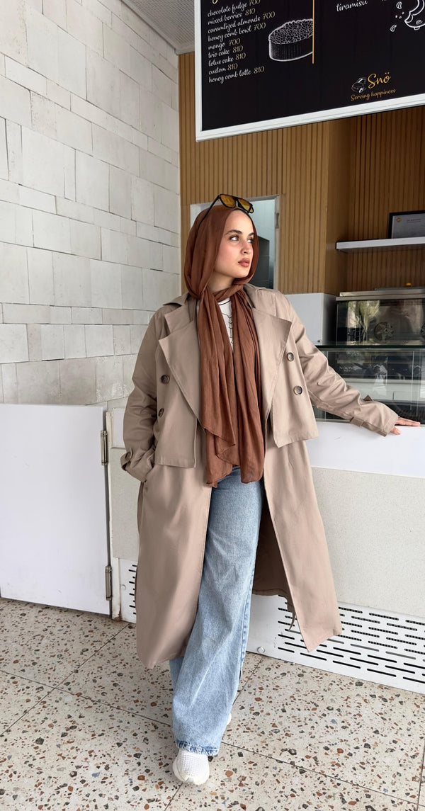 Premium Gabardine Modular Coat – Beige - NUVIRA - 