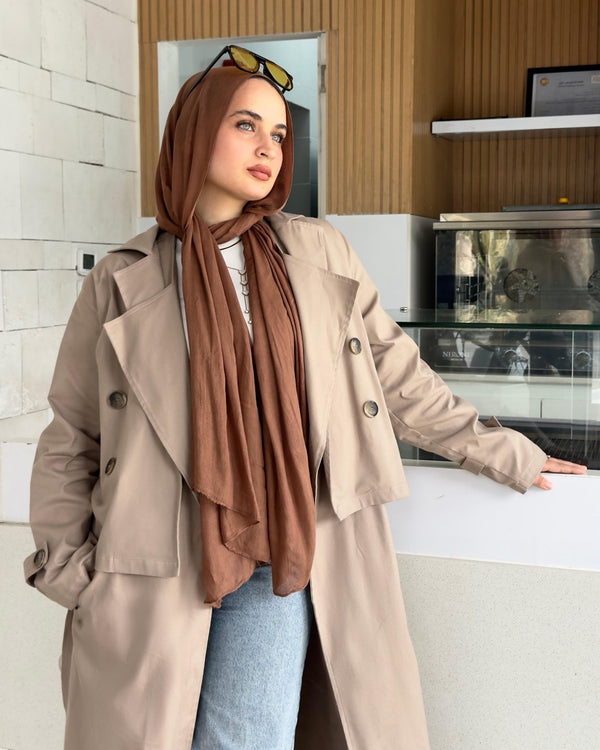 Premium Gabardine Modular Coat – Beige - NUVIRA - 