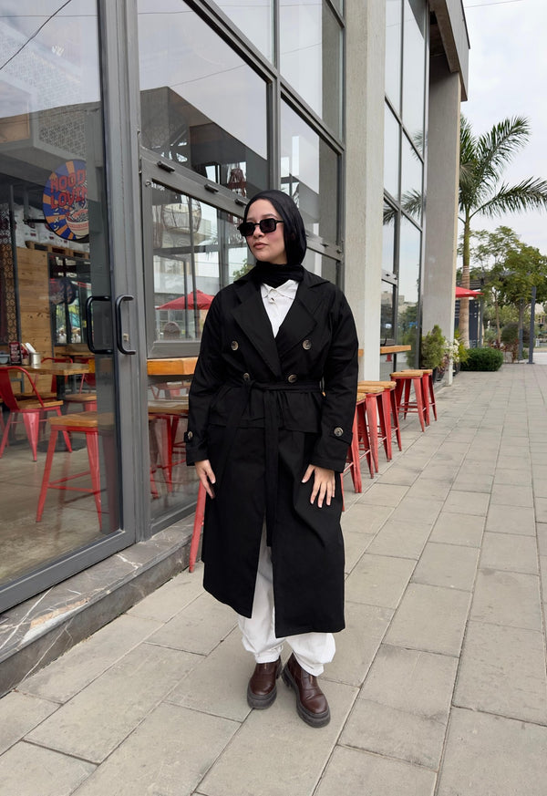 Premium Gabardine Modular Coat – Black - NUVIRA - 