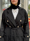 Premium Gabardine Modular Coat – Black - NUVIRA - 