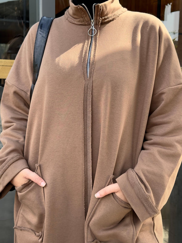 Urban sweat dress - Beige - NUVIRA - 